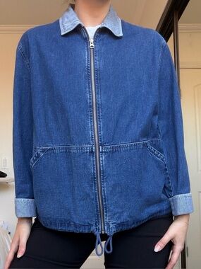 Vintage Talbots Chore Denim Jacket with barn collar